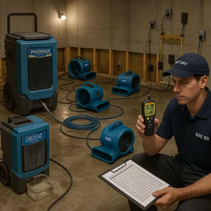 Structural Drying and Dehumidification process in New Berlin, IL